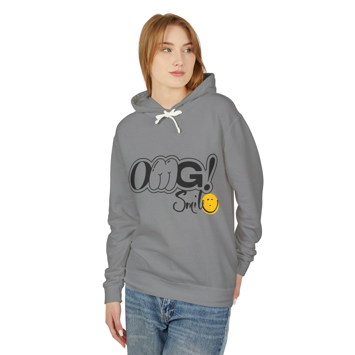OMG!Smile Lightweight Hooded Sweatshirt