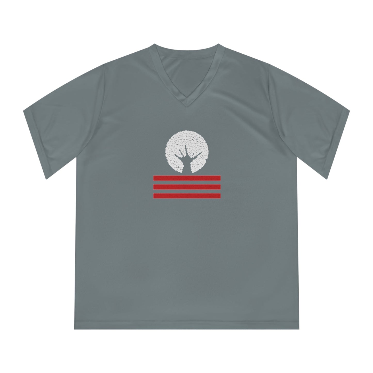 Women's Performance V-Neck T-Shirt with Unique Graphic Design, Sports Tee, Workout Top, Casual Athletic Wear, Gift for Active Lifestyle Printify