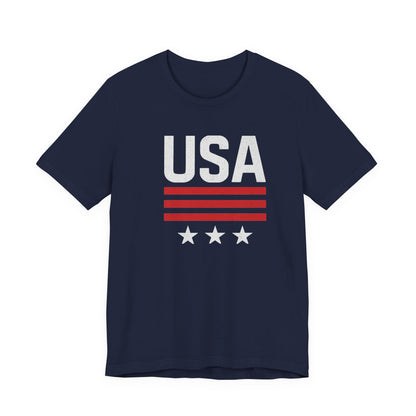Patriotic USA Tee, Unisex Short Sleeve T-Shirt, July 4th Celebration Shirt, American Pride Apparel, Casual Summer Wear, Gift for Patriot
