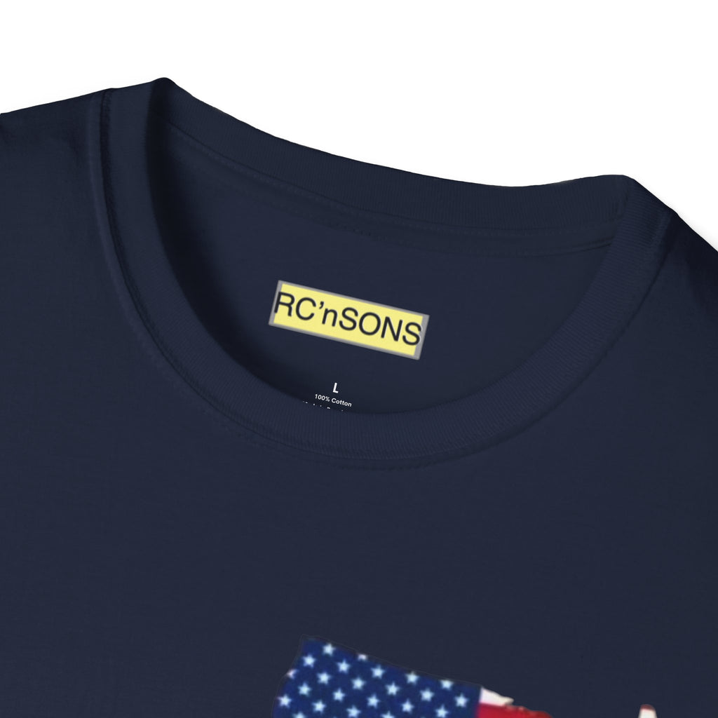 American Flag Tee - Unisex Softstyle T-Shirt for Patriotic Celebrations, 4th of July, Veterans Day, Casualwear, Gift Idea