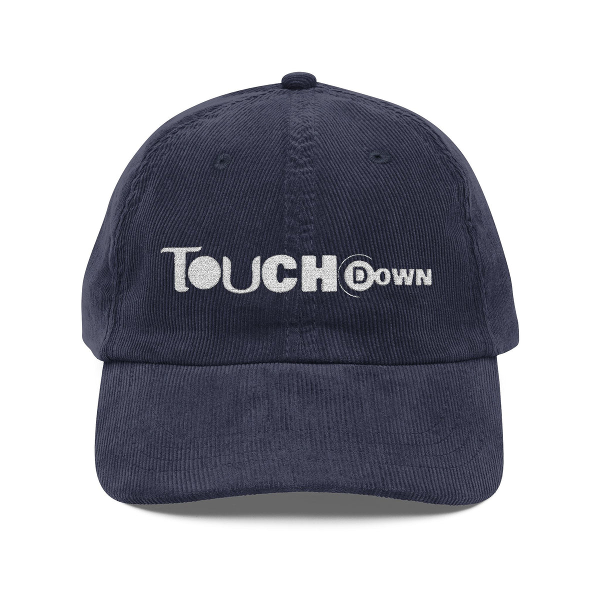 Touchdown Corduroy Cap, Embroidered Sports Hat, Casual Look, Gift for Sports Lovers, Year-round Accessory, Unisex Style