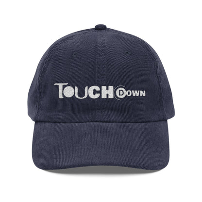 Touchdown Corduroy Cap, Embroidered Sports Hat, Casual Look, Gift for Sports Lovers, Year-round Accessory, Unisex Style