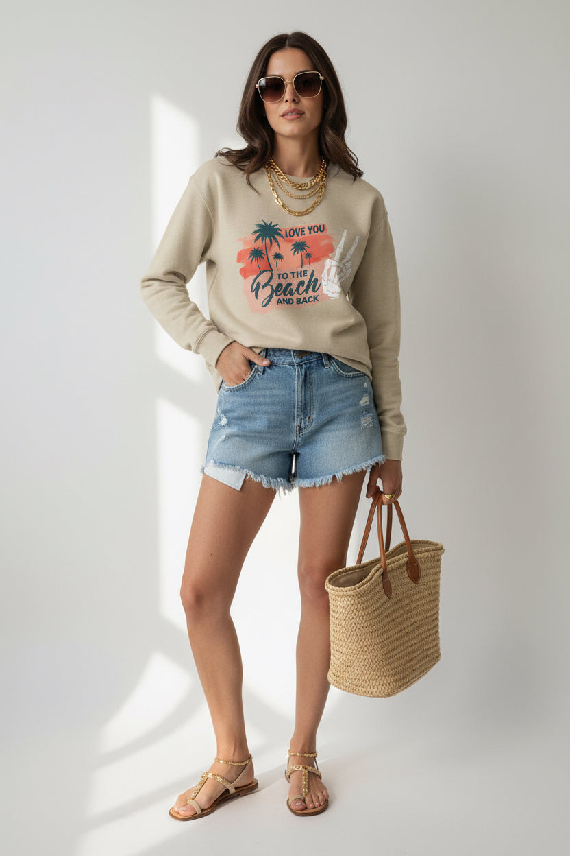 Beach Trip Crewneck Sweatshirt — “to the beach and back”