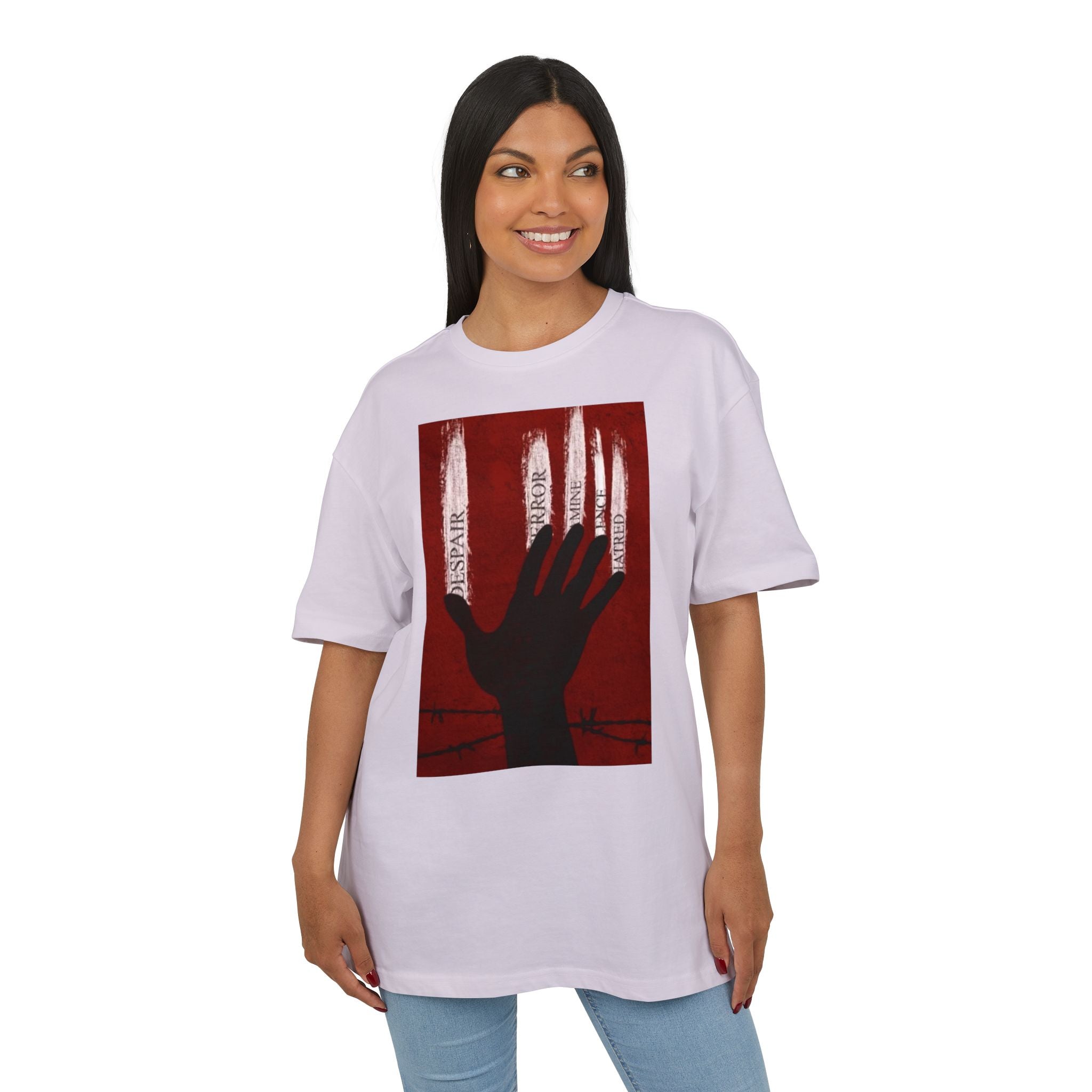 Bold Artistic Oversized Tee, Grunge Style Graphic Shirt, Unisex Urban Fashion, Statement Tee for Streetwear, Gift for Art Lovers Printify