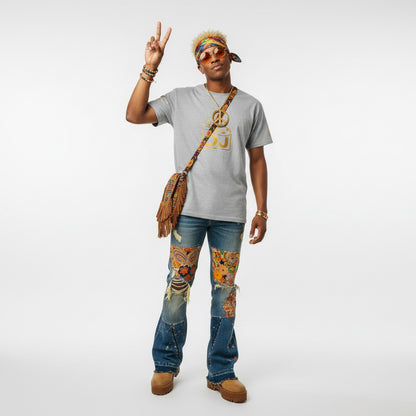 DJ Graphic Tee — Gold Turntable DJ Shirt for Music Lovers Printify