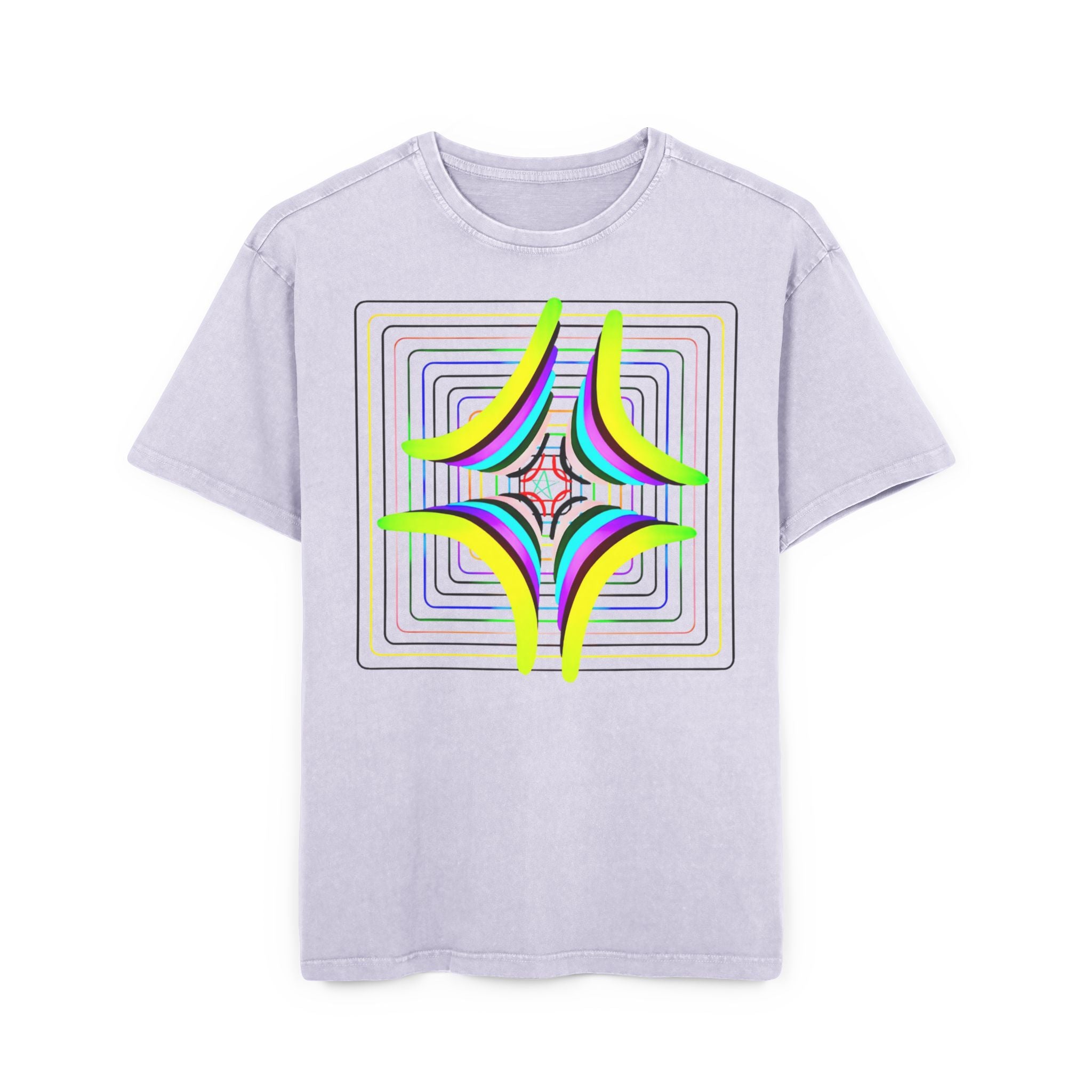 Acid Washed Heavy Oversize Tee-Rainbow 2024