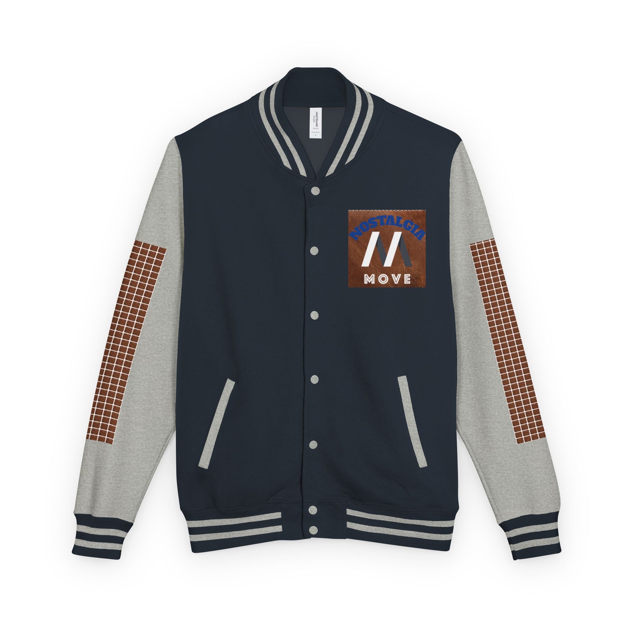 Vintage-Inspired Heavyweight Letterman Jacket, Unisex Varsity Jacket, Retro College Apparel, Perfect for Game Day, Nostalgia Move Style Printify