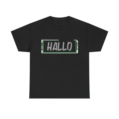 Funny "HALLO" Unisex Heavy Cotton Tee for Casual Wear