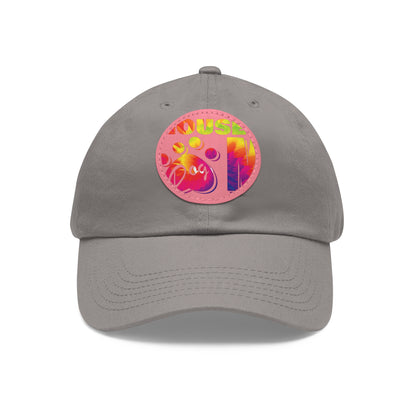 Hat with Leather Patch (Round)