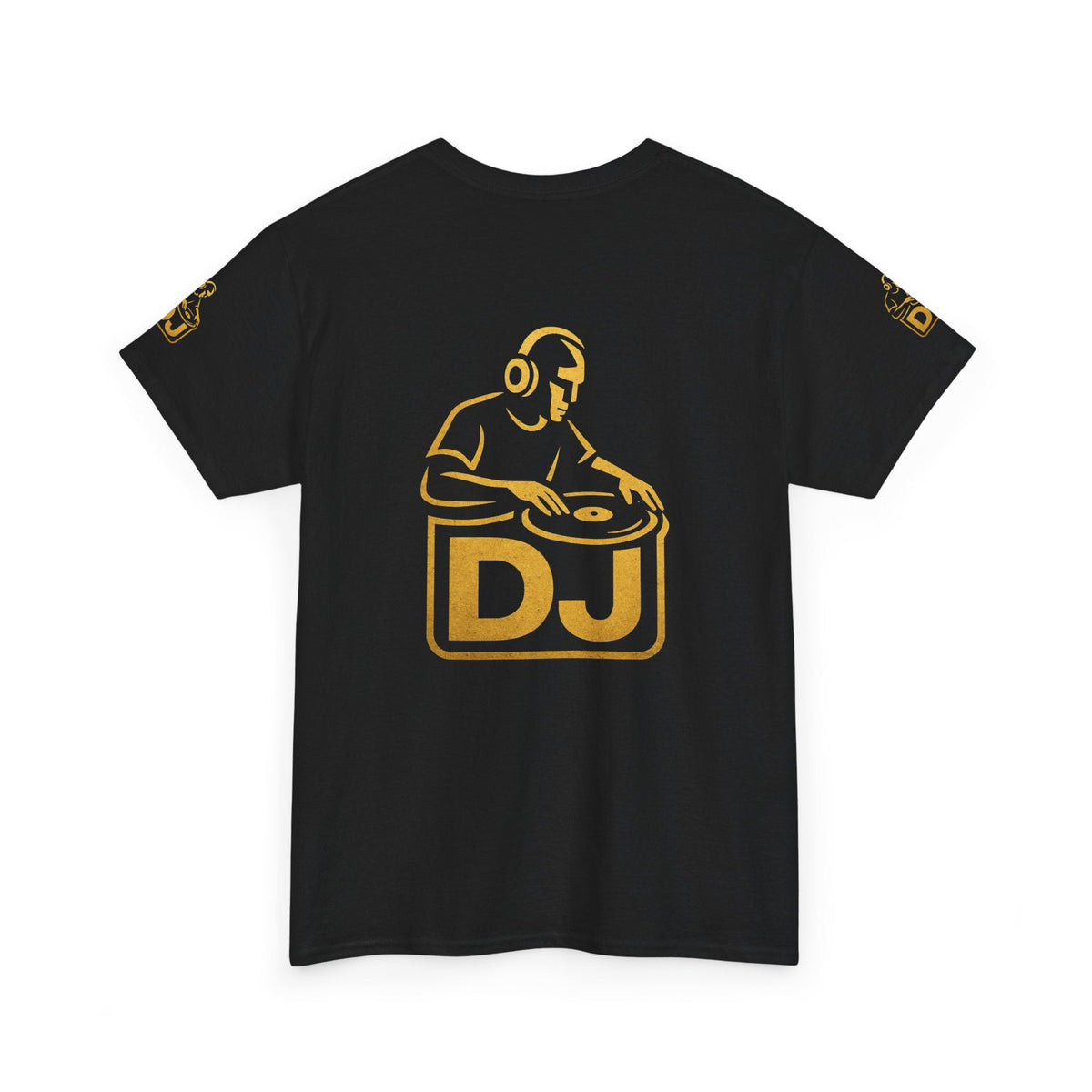 DJ Graphic Tee — Gold Turntable DJ Shirt for Music Lovers Printify