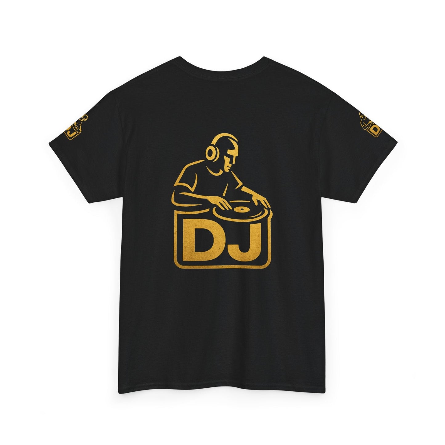 DJ Graphic Tee — Gold Turntable DJ Shirt for Music Lovers Printify