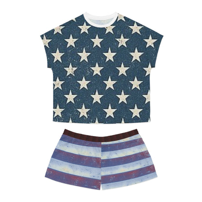Patriotic Women's Pajama Set, USA Stars and Stripes Sleepwear, Red White Blue Loungewear, Perfect for Independence Day and Comfortable [...]