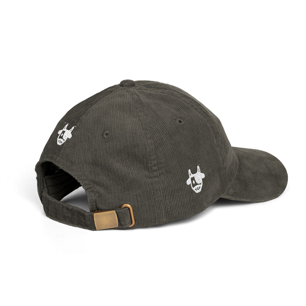 Corduroy Cap with Embroidered Design, Trendy Accessories for Fashion Lovers, Unique Gift for Holidays, Casual Daily Wear Printify