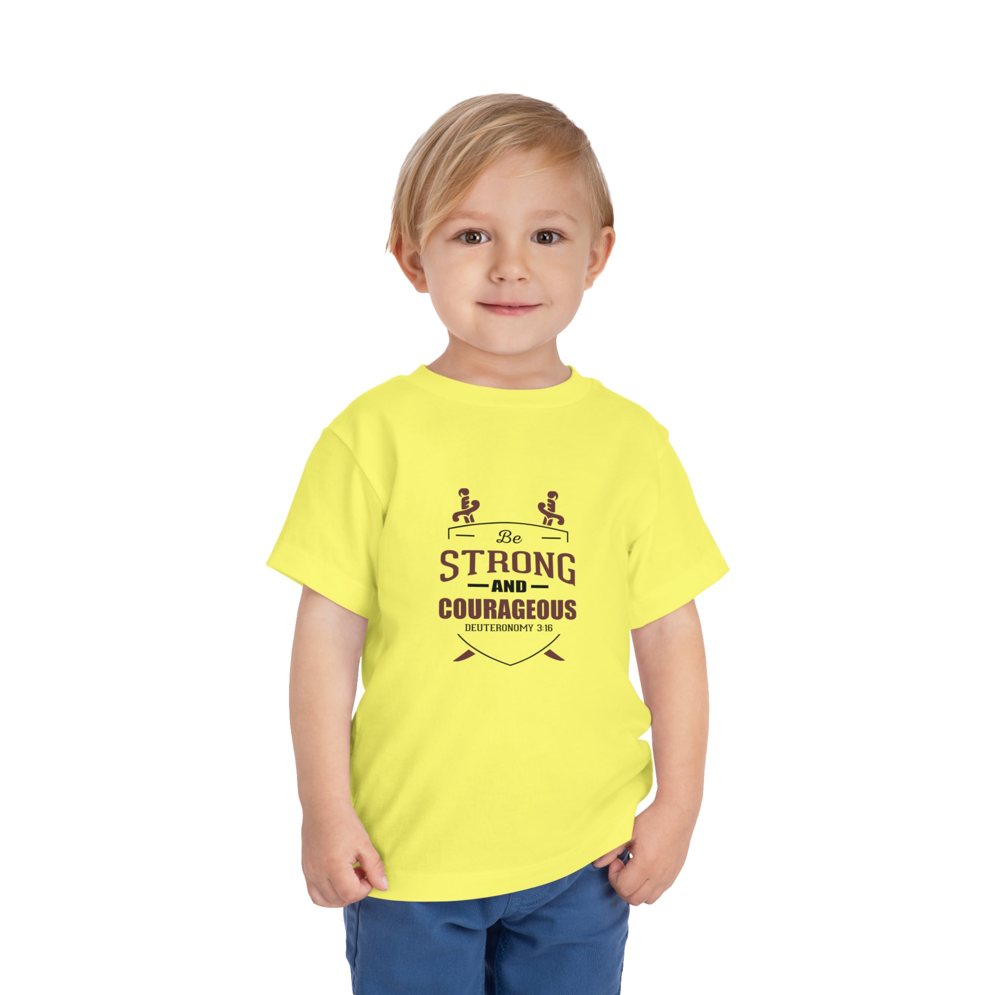 Soyez fort et courageux Tee-shirt pour tout-petits 
