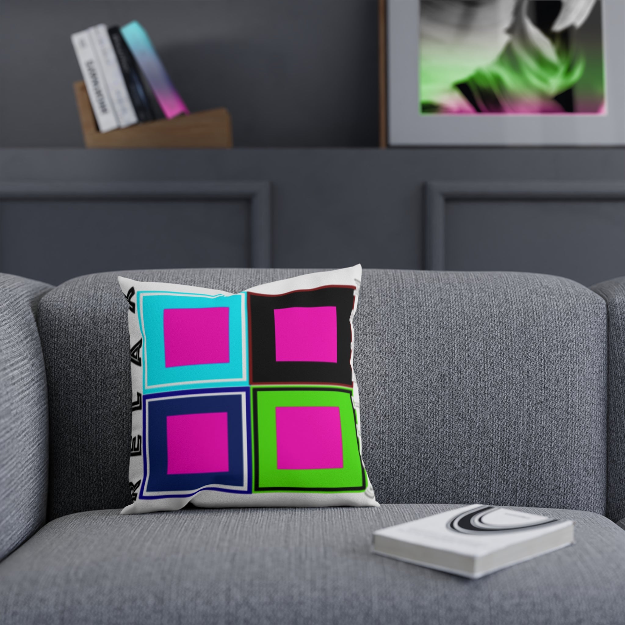 Colorful Geometric Cushion Cover - Funky Home Decor, Throw Pillow, Modern Gift, Vibrant Accent, Unique Cushion