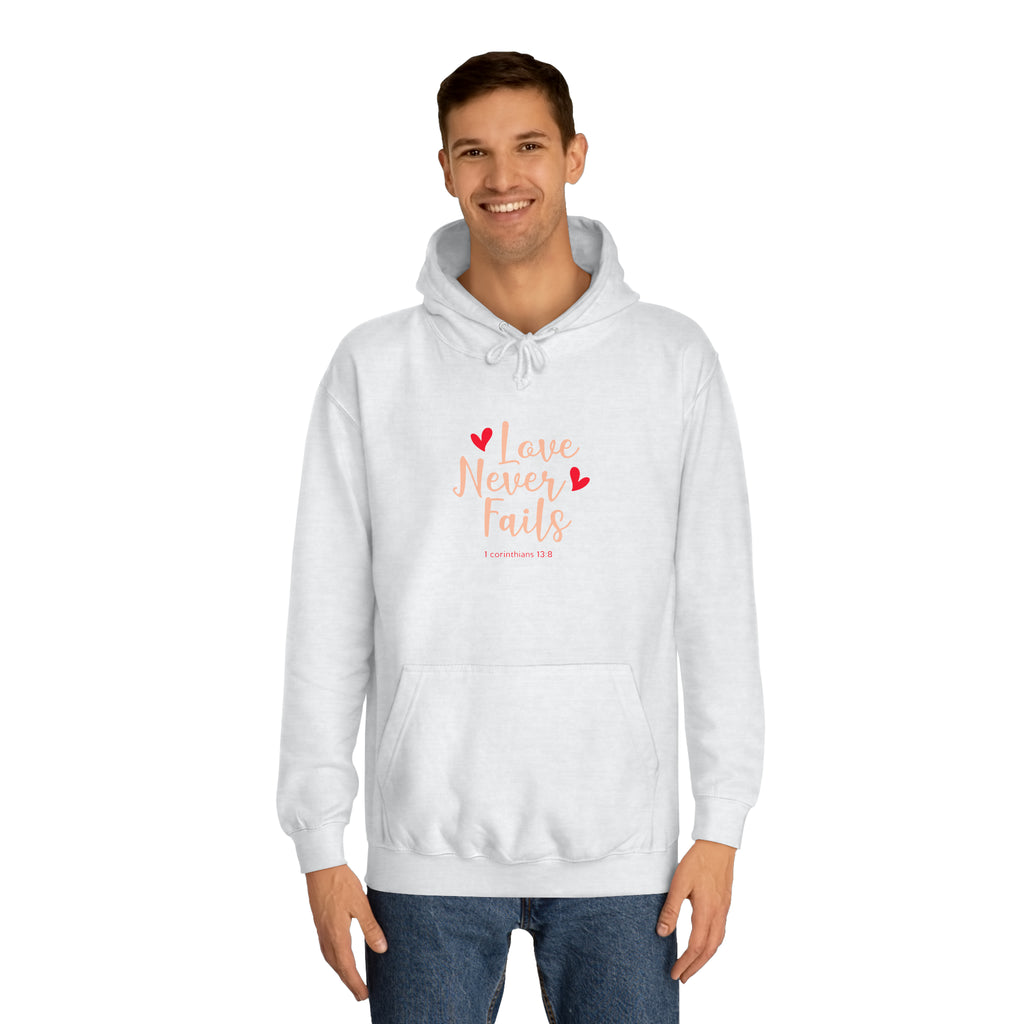 L’amour n’échoue jamais Sweat à capuche unisexe 