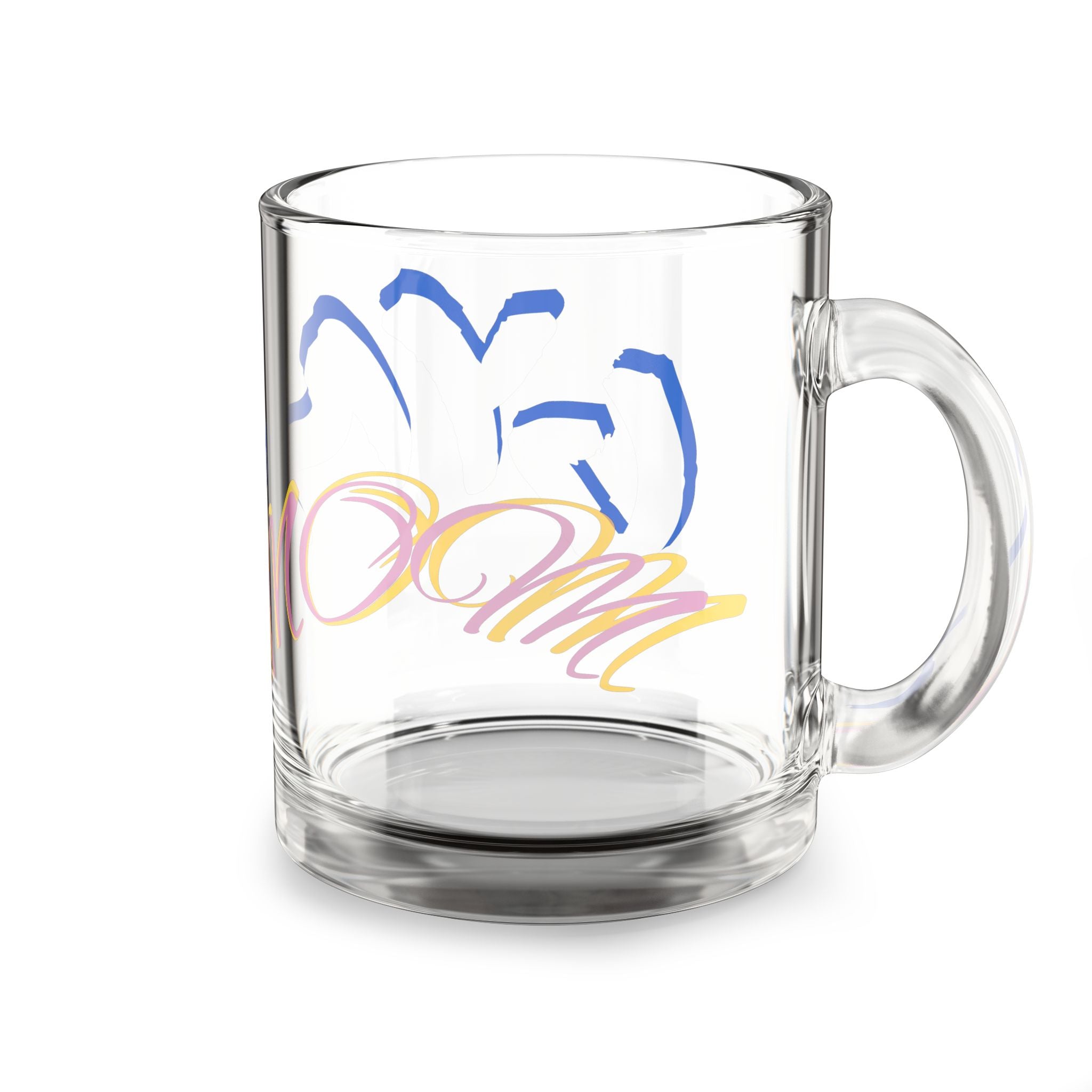 Artistic 10oz Glass Mug - Colorful Abstract Design for Everyday Use