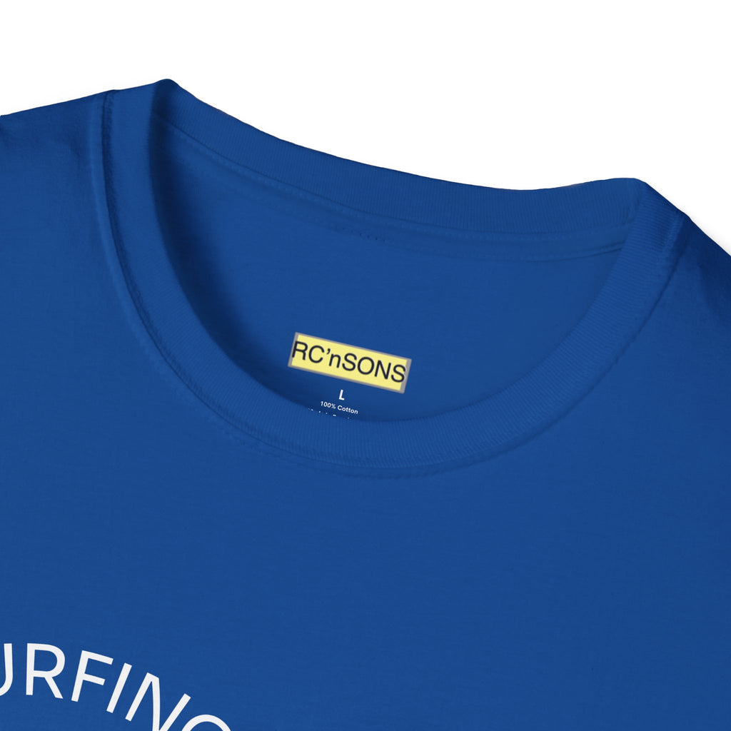 Surfing the Wave Unisex Softstyle T-Shirt, Beachwear, Summer Apparel, Gift for Surfers, Casual Tee, Surfing Theme Shirt