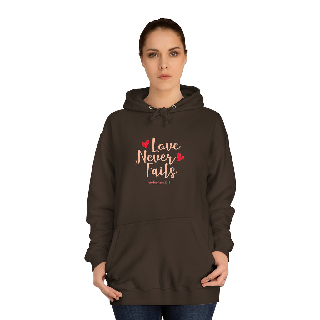 L’amour n’échoue jamais Sweat à capuche unisexe 