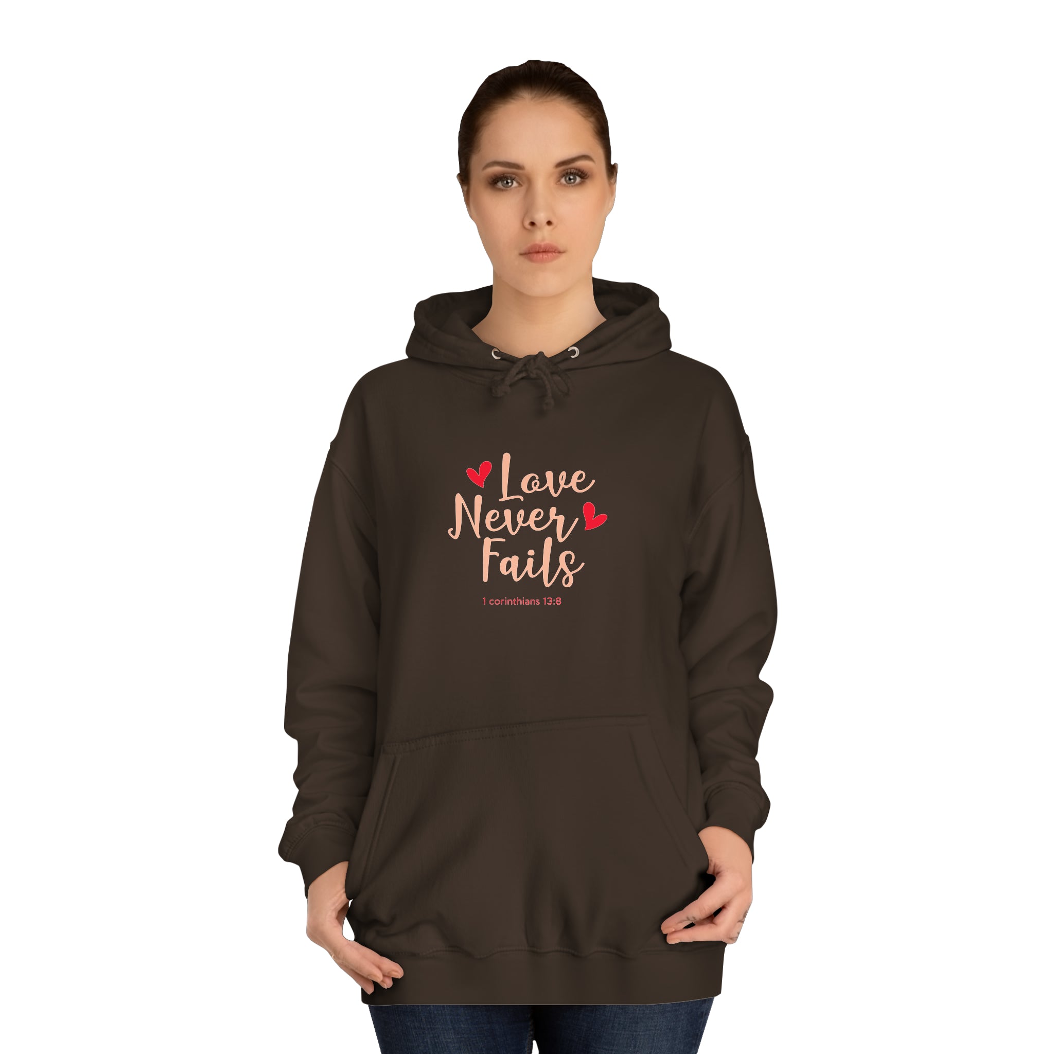 L’amour n’échoue jamais Sweat à capuche unisexe 