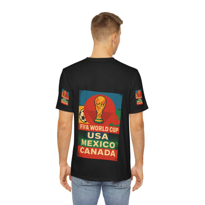 World Cup Celebration Tee, Men's Graphic Shirt, Sports Fan Apparel, Festival Wear, Soccer Lover Gift, USA Mexico Canada Printify