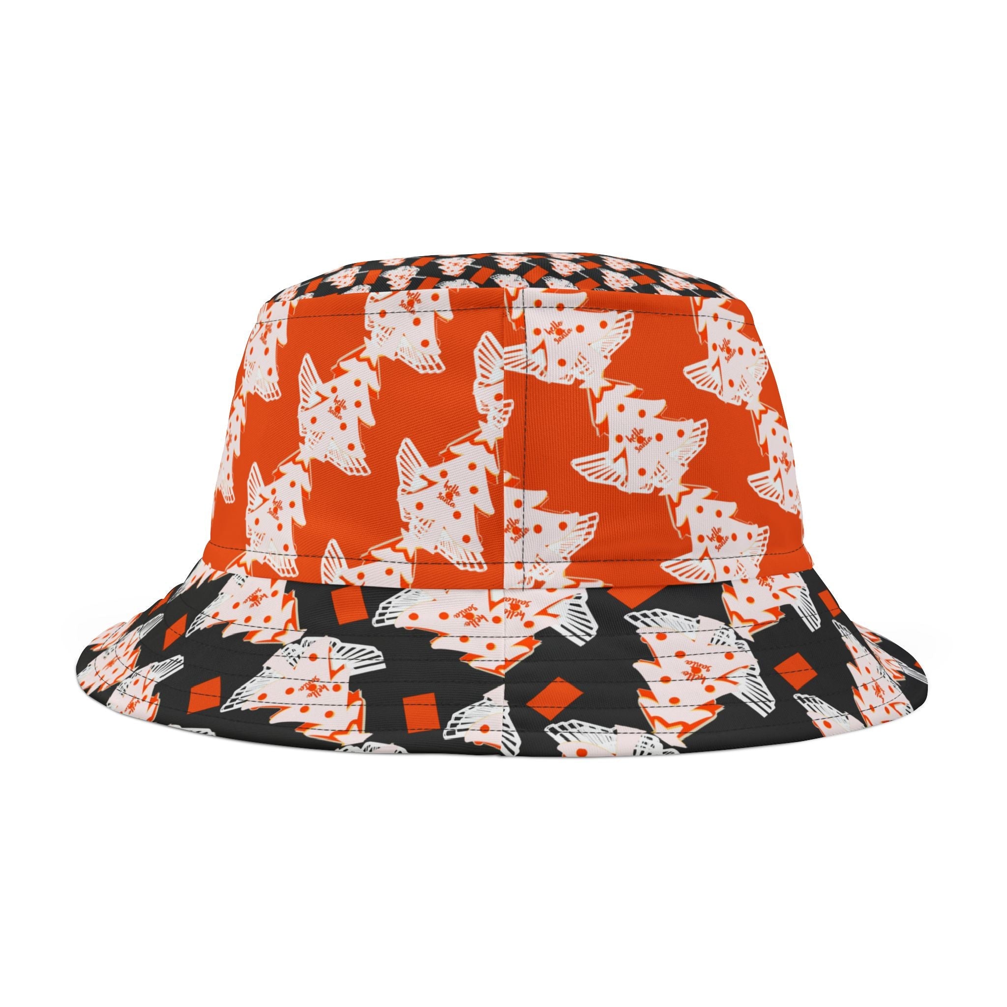Festive Bucket Hat, Colorful Christmas Hat, Trendy Accessory Statement Printify