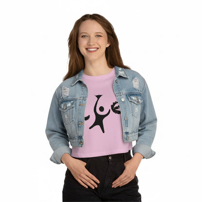 Cropped T-Shirt with 'Love' Design Printify