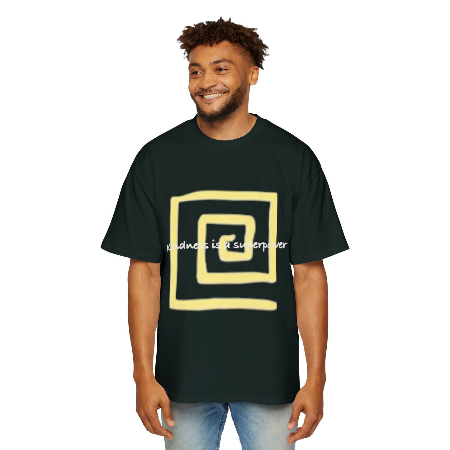 Oversized Tee - Kindness is a Super Power Graphic Design Shirt for Men Printify