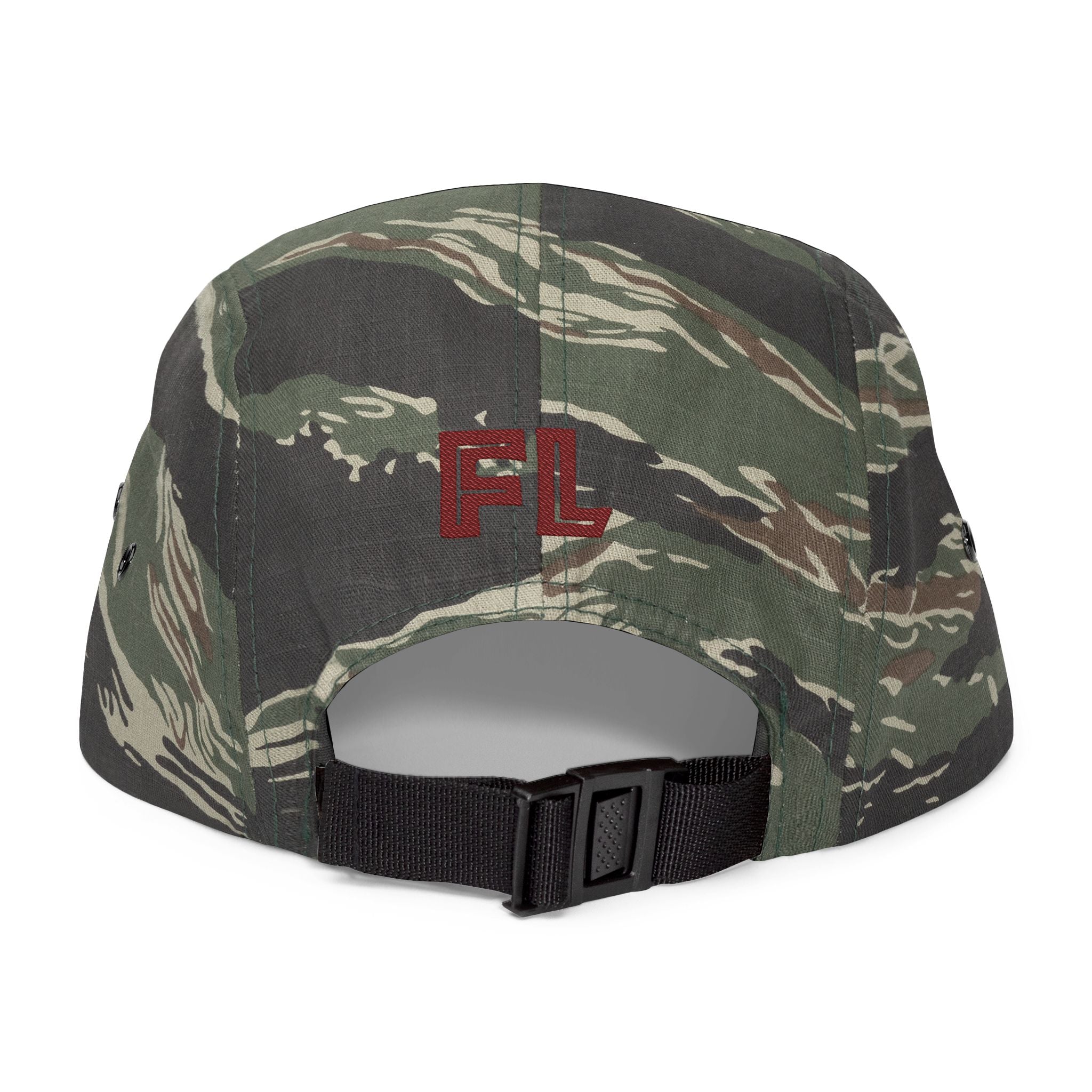 Stylish 5 Panel Cap with FL Embroidery, Casual Hat for Outdoor Adventures, Trendy Gift for Fashion Lovers, Summer Accessory, Unisex Headwear