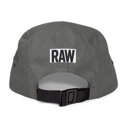 Stylish 5 Panel Cap | Embroidered RAW Hat, Trendy Streetwear, Gift for Him, Outdoor Cap, Summer Accessory Printify