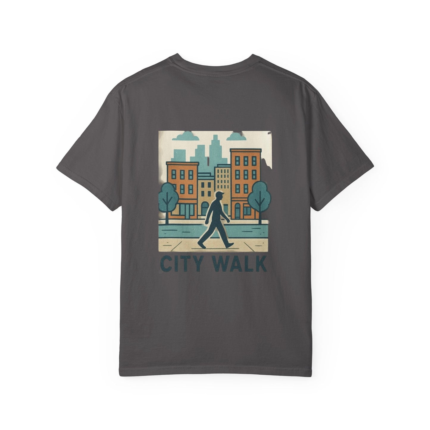 City Walk Unisex Garment-Dyed T-shirt, Urban Streetwear, Casual Fashion, Gift for City Lovers, Travel Enthusiast Apparel Printify