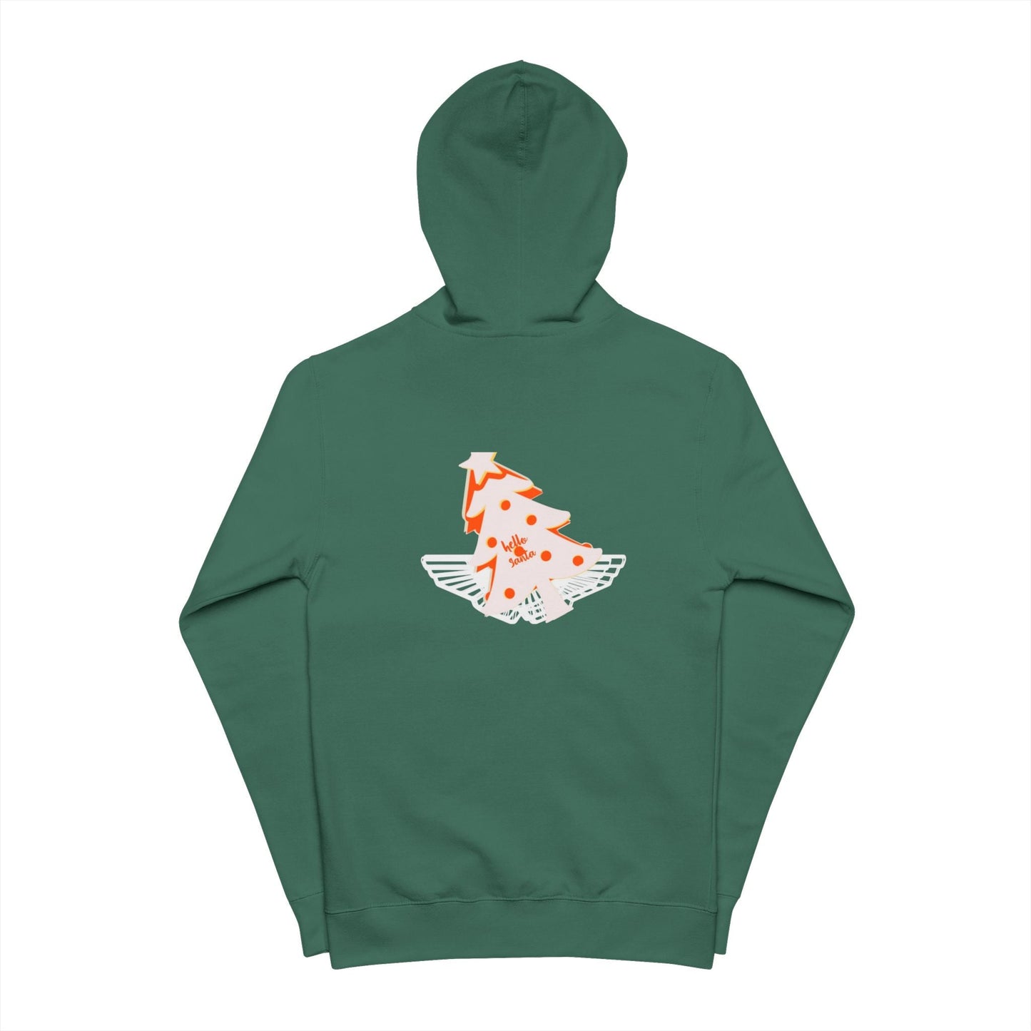 Unisex Fleece Zip Up Hoodie - 'hello Santa' Printify