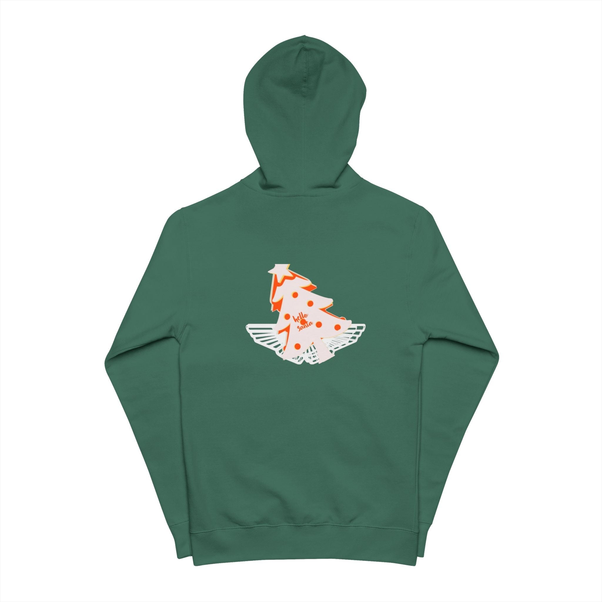 Unisex Fleece Zip Up Hoodie - 'hello Santa' Printify