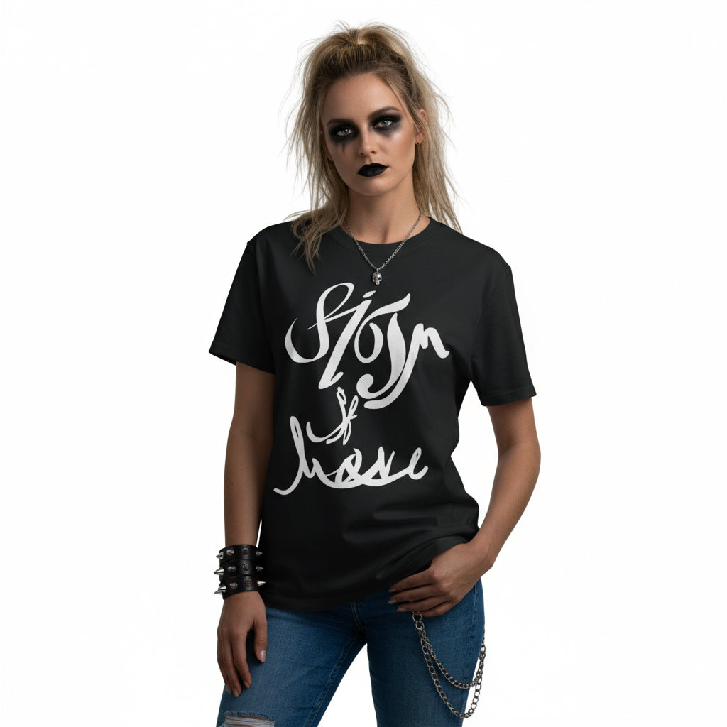 Rocker T-Shirt - Sign of Love Graphic Tee Printify