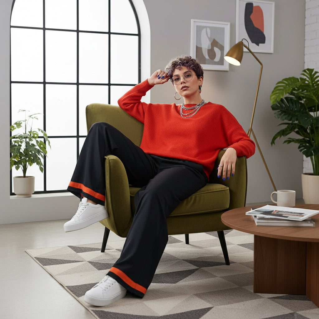 Men's Pajama Pants with Orange Trim Printify