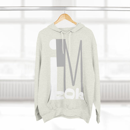 Hoodie with 'I'M zOk' Design - Three-Panel Fleece