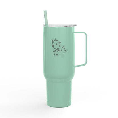 Tumbler with Lid, 40oz - 'Hello Santa' Engraved Design Printify