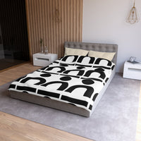 Modern Geometric Microfiber Duvet Cover, Minimalist Bedding, Home Decor, Contemporary Bedroom Accent, Gift for New Homeowners, Black [...] Printify