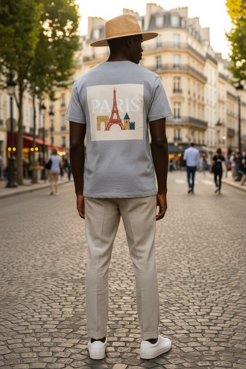 Chic Parisian Graphic Tee, Travel Shirt, Eiffel Tower T-Shirt, Gift for Travelers, Casual Wear Printify