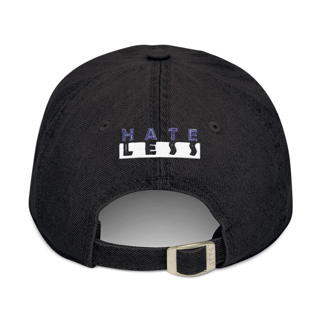 Embroidered Denim Hat - 'HATE LESS' Cap for Positive Vibes