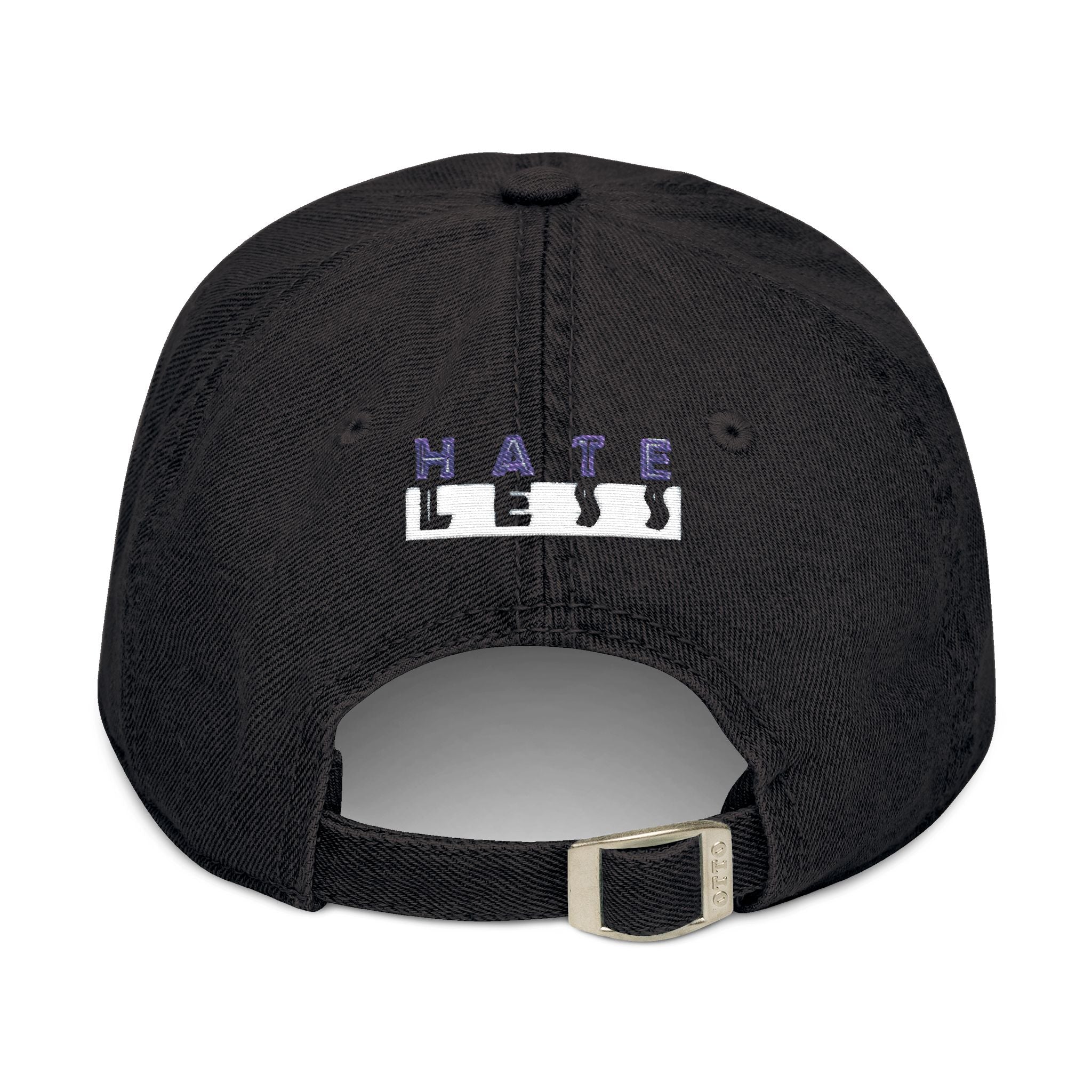 Embroidered Denim Hat - 'HATE LESS' Cap for Positive Vibes