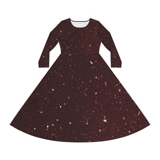 Sparkly Long Sleeve Dance Dress for Women, Elegant Party Dress, Holiday Outfit, Formal Wear, Magical Evening Dress, Dance Clothing