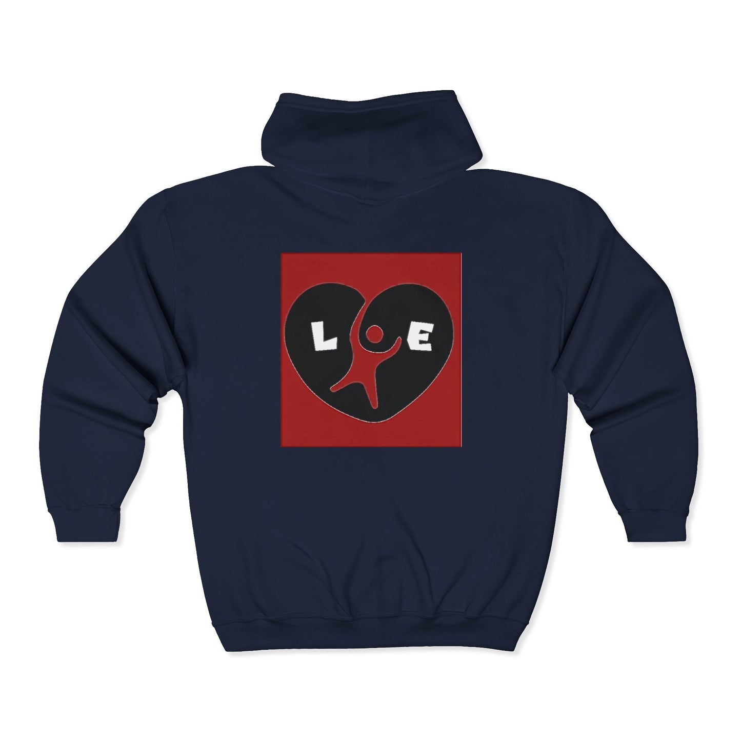 Heart Love Graphic Zip Hoodie, unisex Printify