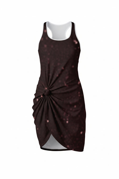 Glamorous Cosmic Racerback Dress, Women's Summer Dress, Stargazer AOP Dress, Casual Party Wear, Perfect for Festivals