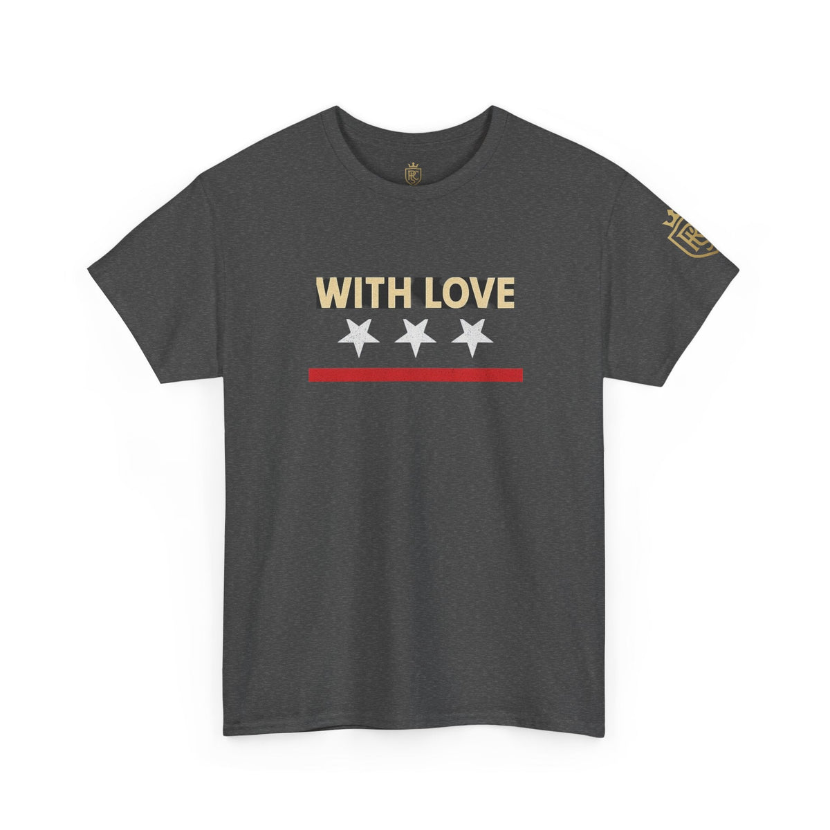 Stylish Unisex Heavy Cotton Tee - 'With Love' Statement Shirt, Casual Wear, Gift for Her, Gift for Him, Everyday Comfort Printify