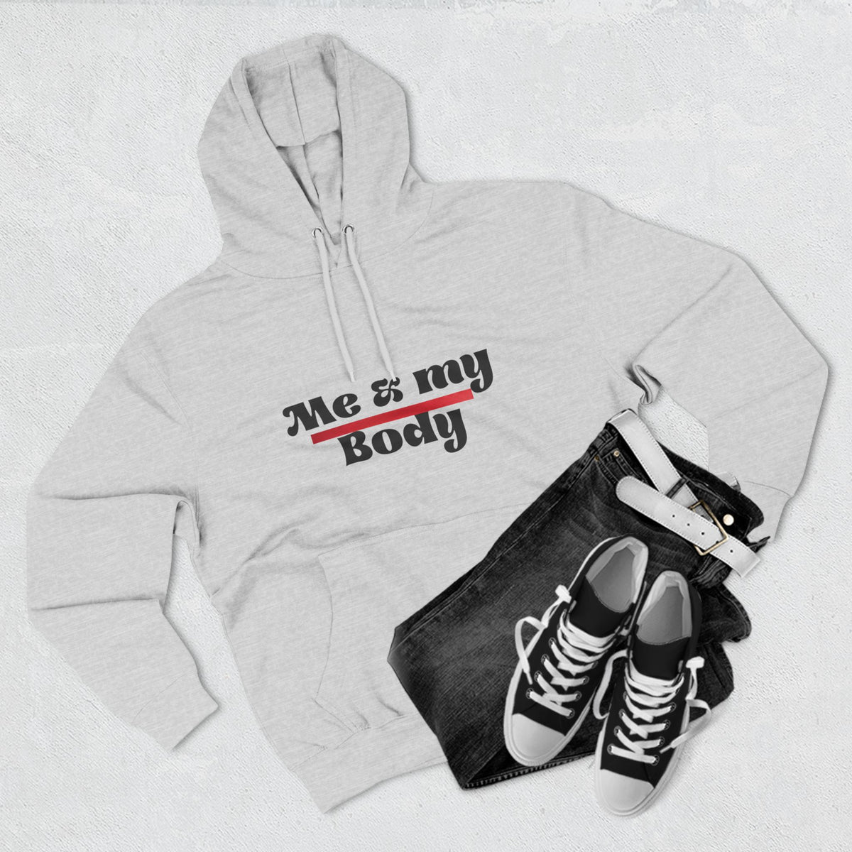 Three-Panel Fleece Me & My Body Hoodie