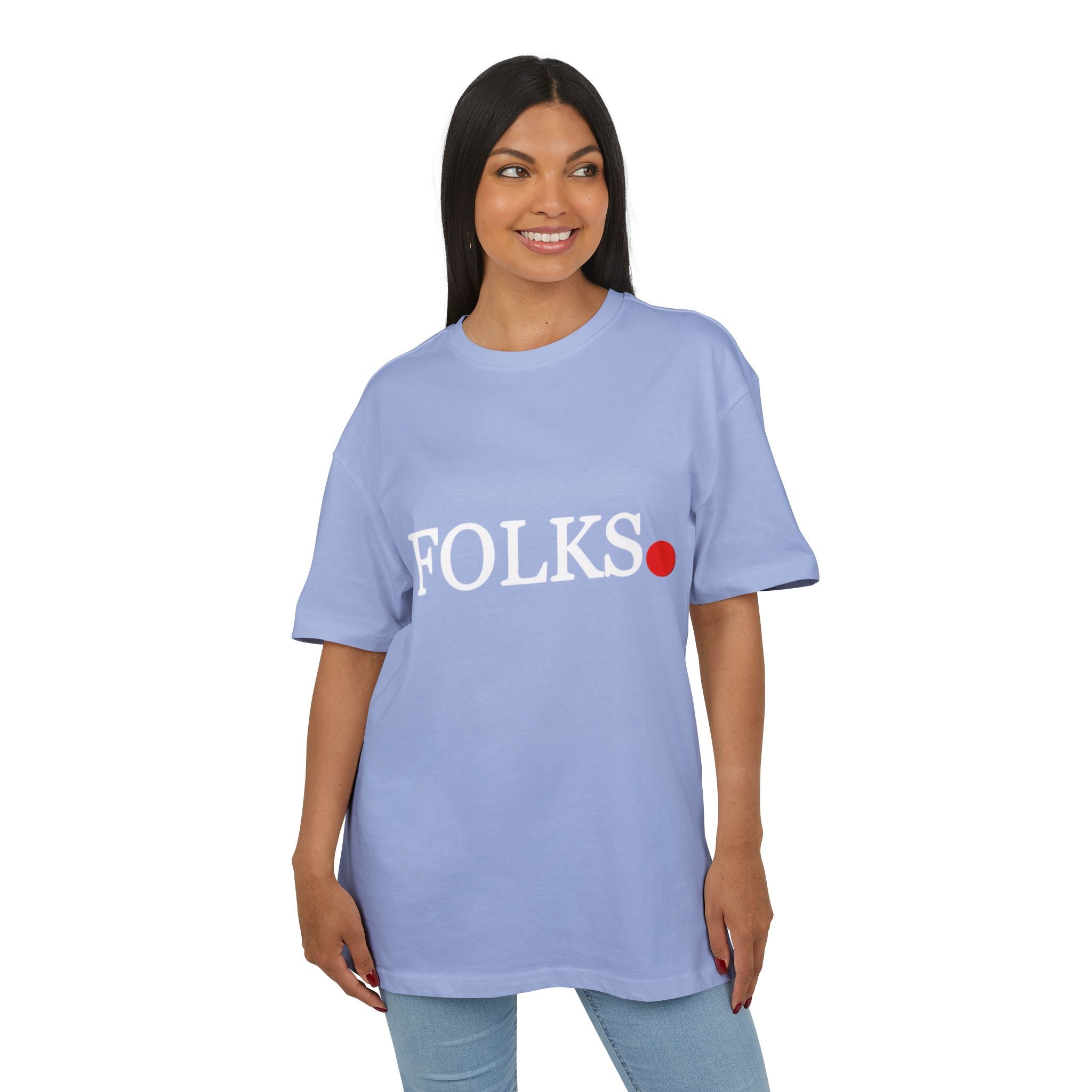 Oversized Tee with Bold Red Dot, Everyday Tee Printify