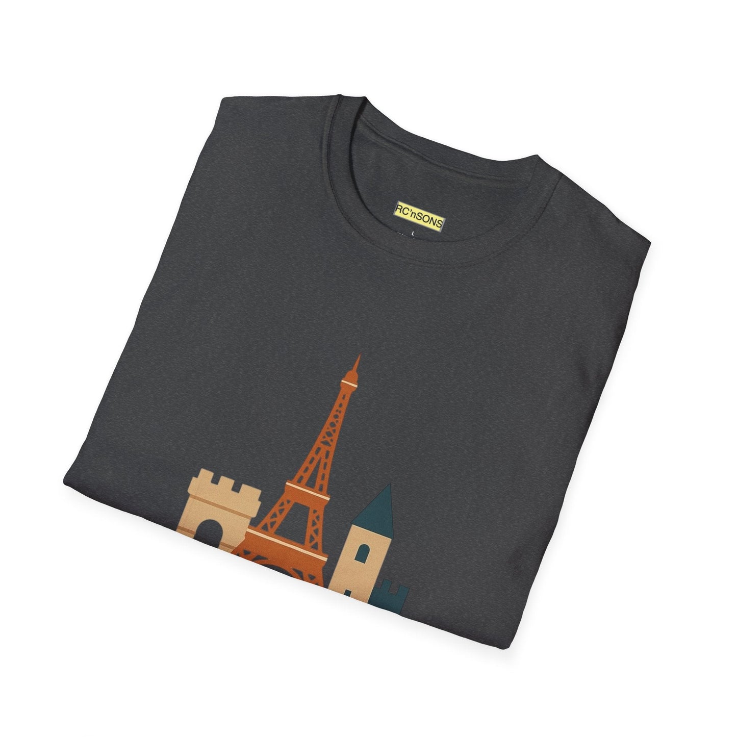 Paris Eiffel Tower Unisex T-Shirt, Travel Shirt, Vacation Tee, Parisian Style Apparel, Souvenir Clothing Printify