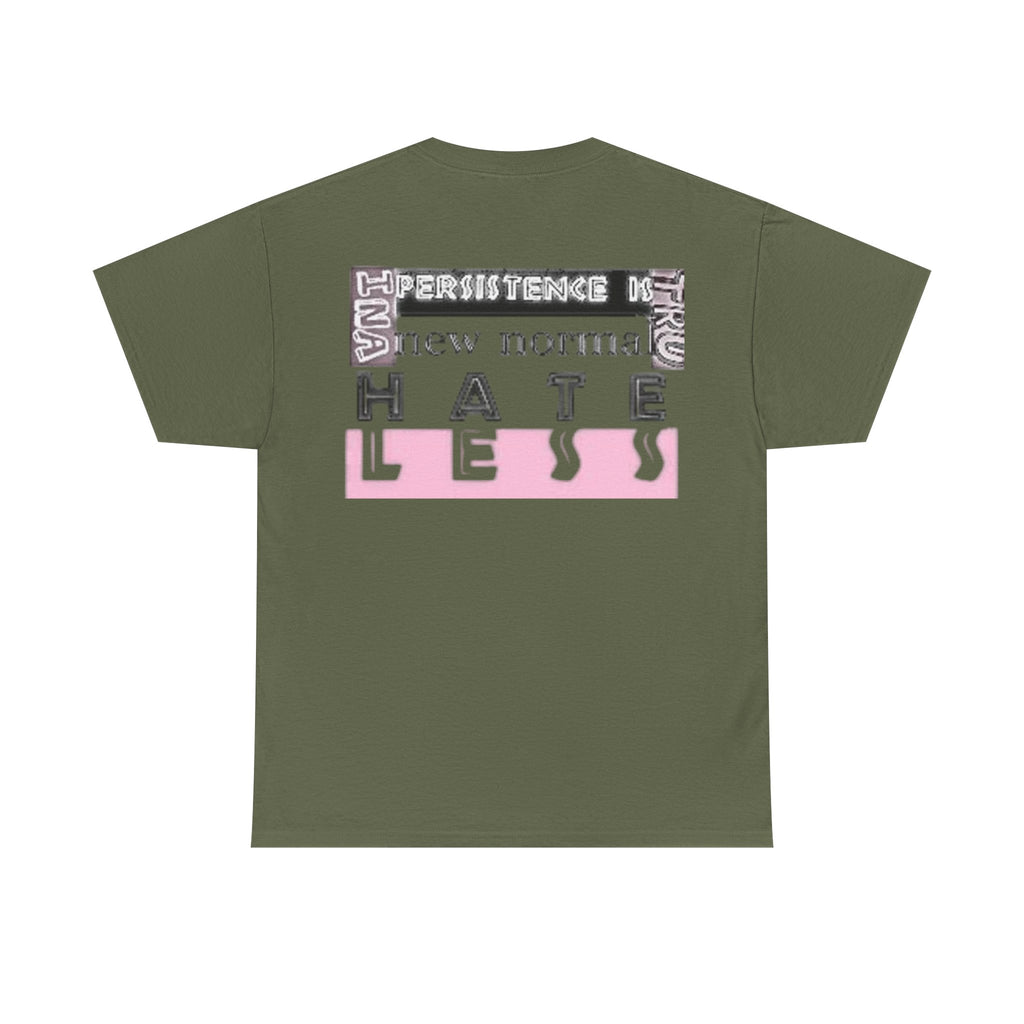 Unisex Heavy Cotton Tee - "HATE LESS" Graphic T-Shirt for Positive Change