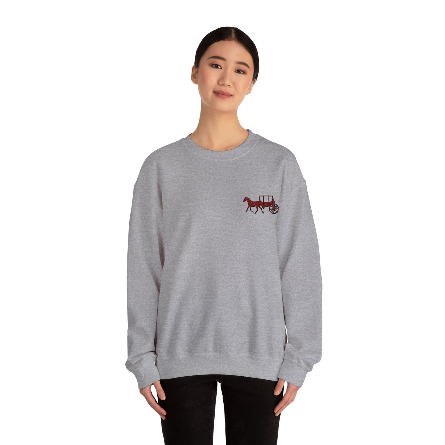 Rustic Horse & Buggy Crewneck Sweatshirt - Cozy Unisex Pullover for Barn Lovers